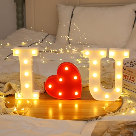 Illuminated "I Heart You" Letter Lights for Romantic Decor and Special Celebrations, Perfect for Anniversaries, Valentines Day, Proposals, and Celebrations