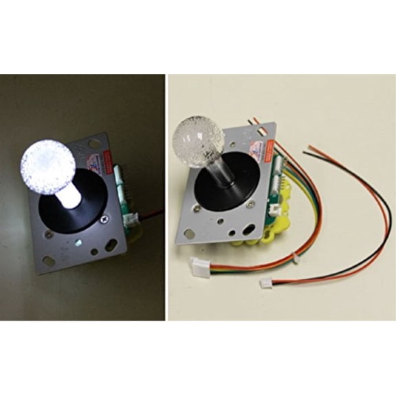 Illuminated LED Arcade Joystick Switchable From 8-way to 4-way Operation White