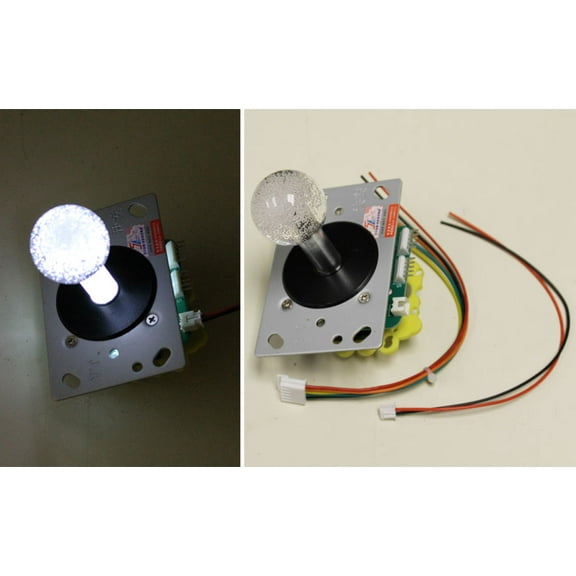 Illuminated LED Arcade Joystick Switchable from 8-way to 4-way (White)