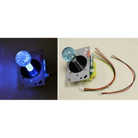 Illuminated LED Arcade Joystick Switchable from 8-way to 4-way operation Multi-Color