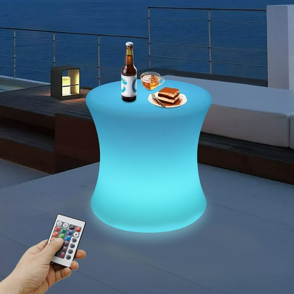 Illuminated LED Bar Stool with Remote Control 16 Color Changing USB Charging