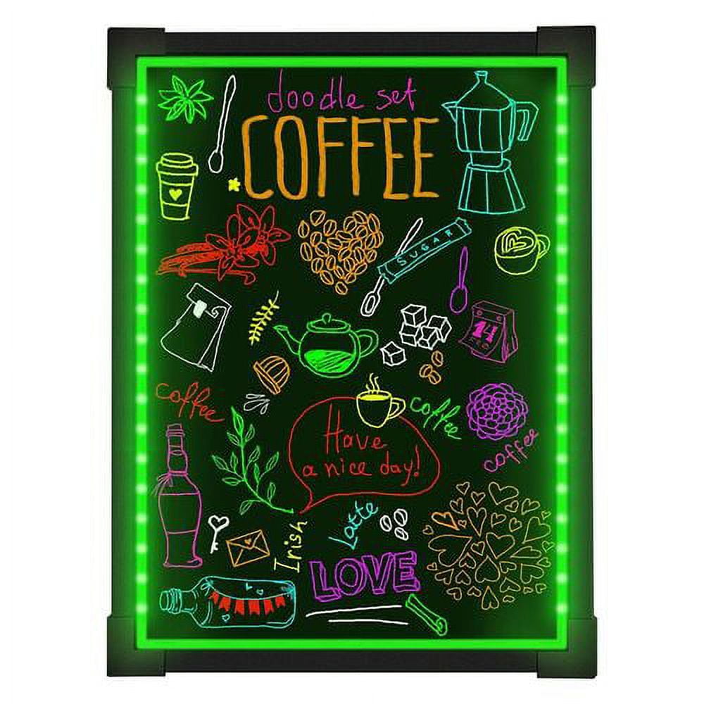 CELLANAN LED Message Writing Board, 16inch x 12inch Light Up Drawing Board  Chalkboard Erasable Neon Doodle Flashing Sign with 10 Colors Markers for  Kitchen, Supermarkets, Bars, Wedding Black - Yahoo Shopping