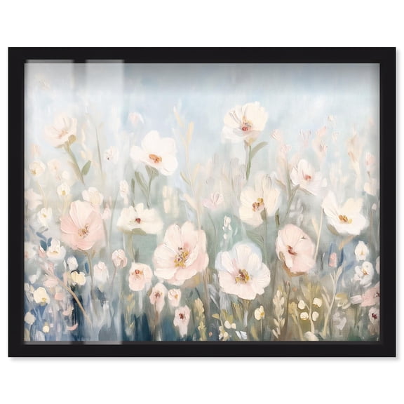 Illuminated Meadow III Shadowbox Print Landscape Art by Art Remedy, Black Frame, 20 x 16