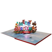Illuminated Musical Christmas Card 3D Popup Holiday Greeting With Enchanting Tune For Family And Friend