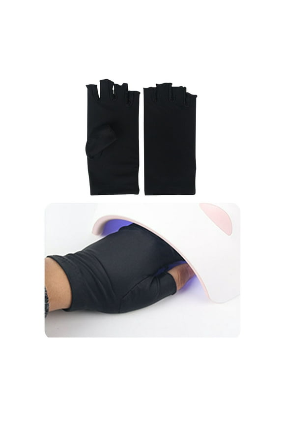 Illuminated Open Finger Gloves Fiber Tools for Home and Outdoor Manicure Applications