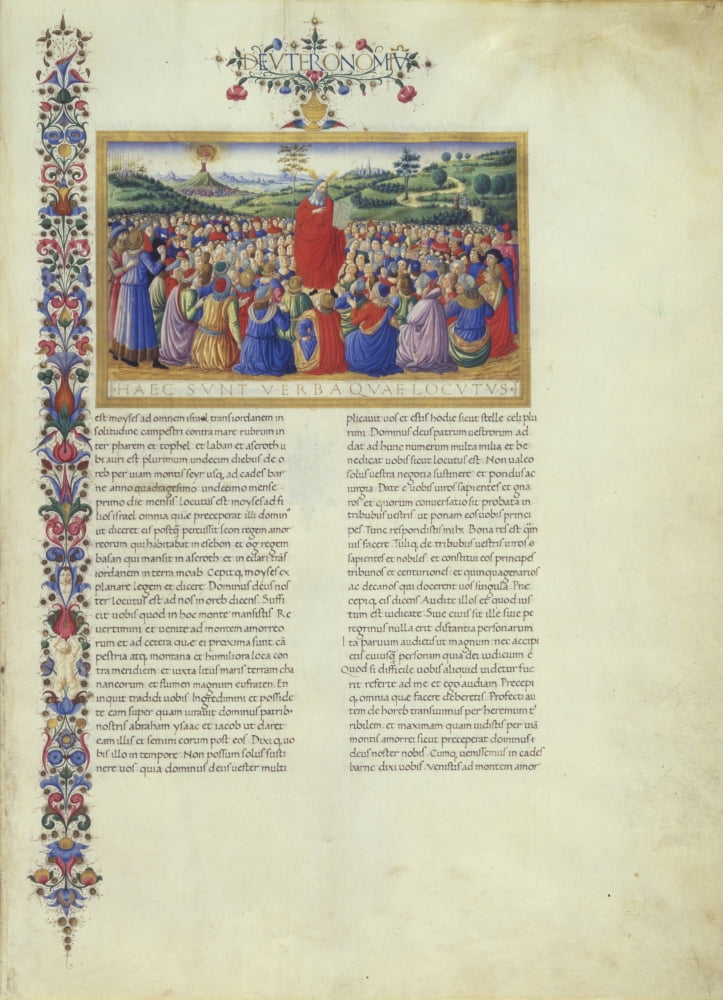 Illuminated Page From The Bible Of Federico Di Montefeltro Canvas Art - (18 x 24)