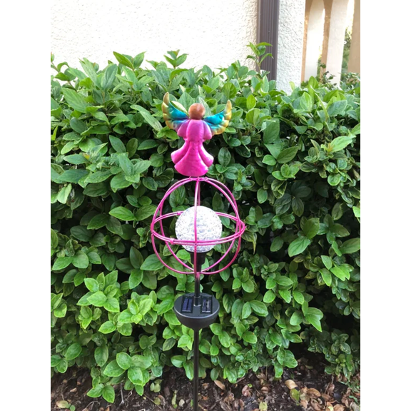 Illuminated Rotating Angel Garden Stake