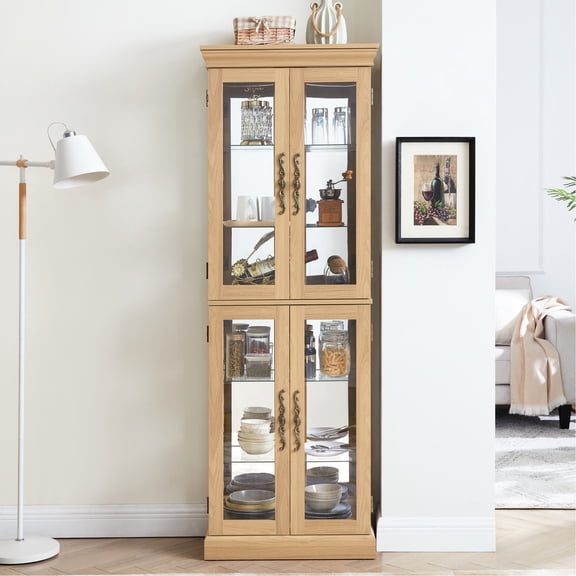 Illuminated Six - Tier Display / For Living Room Collectibles / Adjustable Shelves for Custom Display