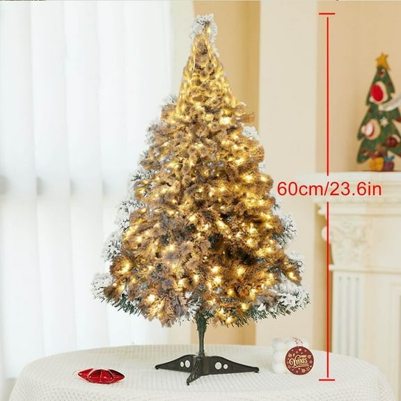 Illuminated Snowflake Flocked Artificial Christmas Tree with Advanced Hinges, Metal Stand and Branch Tips, Easy Setup Festive Holiday Decoration for Home and Office