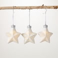 thumbnail image 1 of Illuminated Star Ornament White 4"H Ceramic Set of 3, 1 of 3