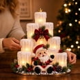 thumbnail image 1 of Illuminated Tier Icicle Flameless Candle Christmas Table Center Decor Santa Figure Pinecone Berry for Indoor Display, 1 of 5
