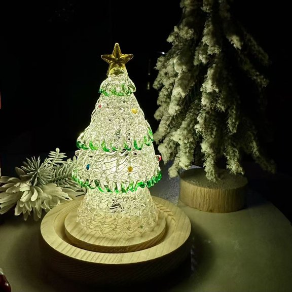 Illuminated glass Christmas tree