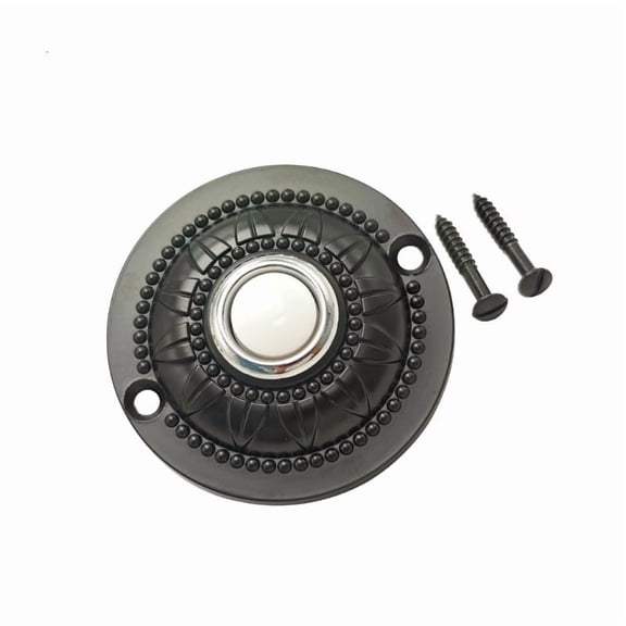 Illuminates Round Metal Doorbell Button with Classical Style Easy Installation Weatherproof Push Button for Home Entrance
