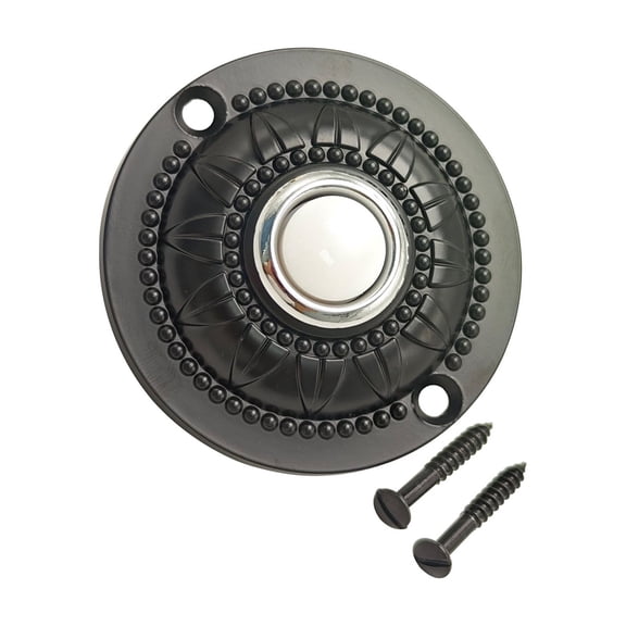 Illuminates Round Metal Doorbell Button with Classical Styles Easy Installation Weatherproof Push Buttons for Entrance