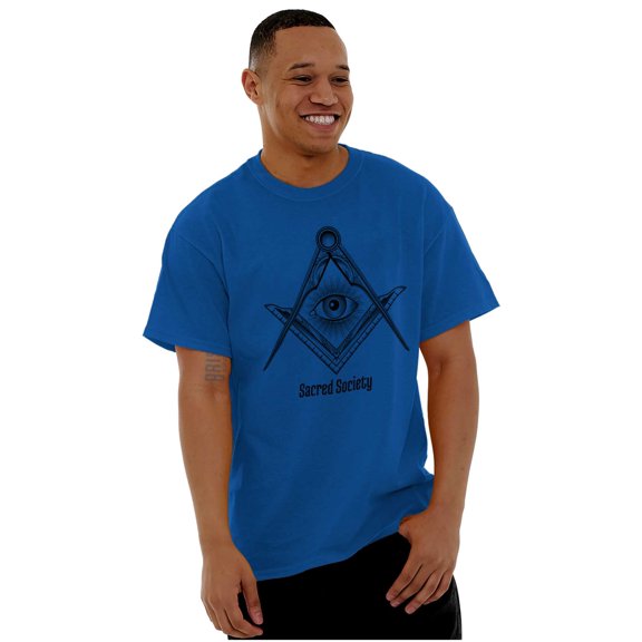 Illuminati Compass Secret Society Plus Size Crewneck Graphic Tee Shirt Brisco Brands 3X