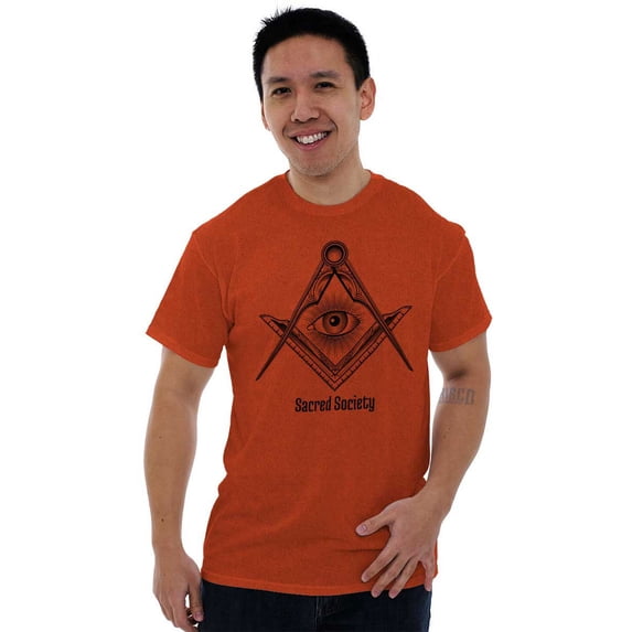 Illuminati Compass Secret Society Plus Size Crewneck Graphic Tee Shirt Brisco Brands 3X