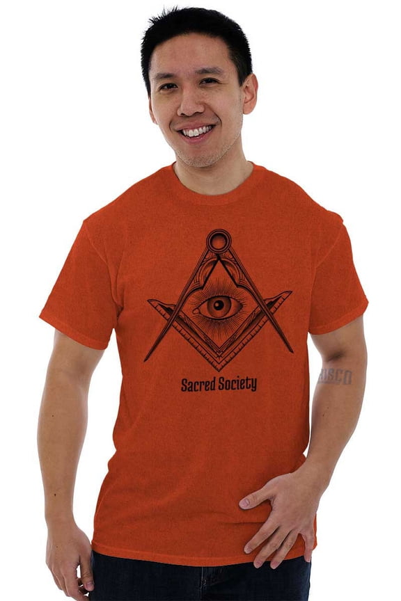 Illuminati Compass Secret Society Plus Size Crewneck Graphic Tee Shirt Brisco Brands 3X