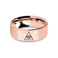 thumbnail image 1 of Illuminati Eye Secret Symbol Brushed Rose Gold Tungsten Ring, 8mm, Size 12, 1 of 2