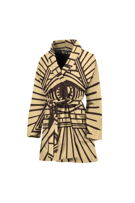 Illuminati Eye Women Bathrobe One Size Univeral Fits, Eyes Fashion Lightweight Plush Fleece Long Robe For Women