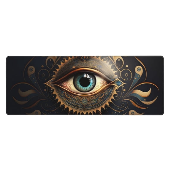 Illuminati Fatima Hamsa All Seeing Eye Art Mouse Pad Extended Large Gaming Mousepad Non-Slip Rubber Big Keyboard Desk Mat 31.5 X 11.8 Inch