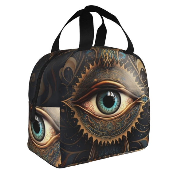 Illuminati Fatima Hamsa All Seeing Eye Art Reusable Lunch Bag Insulated Meal Tote Box Thermal Cooler Handbag Food Container For Work Travel Picnic