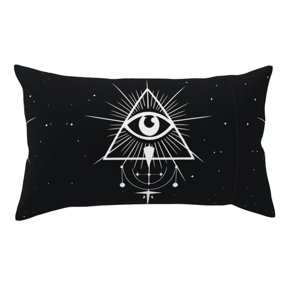 Illuminati Occult Geometric Pillowcase With Zipper Closure Polyester Satin Pillow Cover For Hair 20" X 36"