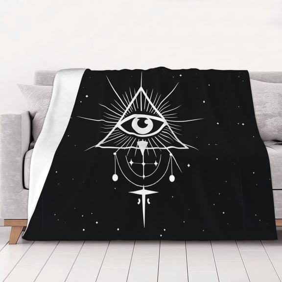 Illuminati Occult Geometric Throws Blanket Fleece Soft Cozy Warm Plush for Travel Chair Bedroom Living Room Sofa 60"x50"