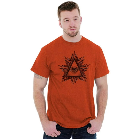 Illuminati Triangle Conspiracy Theory Men's Graphic T Shirt Tees Brisco Brands S