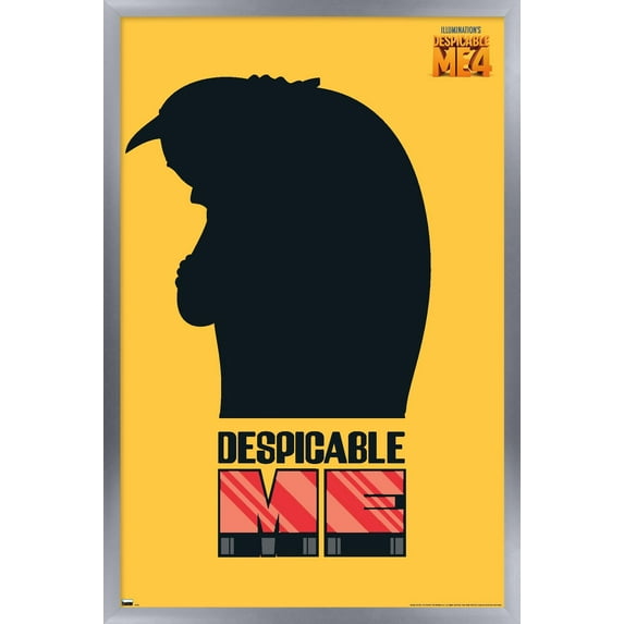 Illumination Despicable Me 4 - Gru Shadow Wall Poster, 14.725" x 22.375" Framed