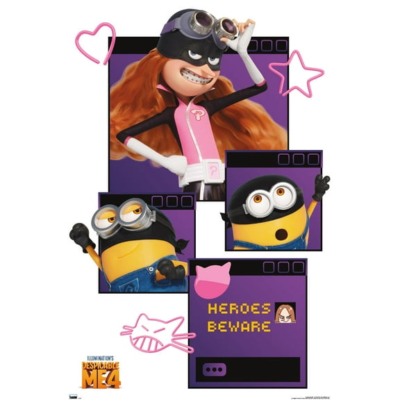 Illumination Despicable Me 4 - Heroes Beware Wall Poster, 22.375" x 34"
