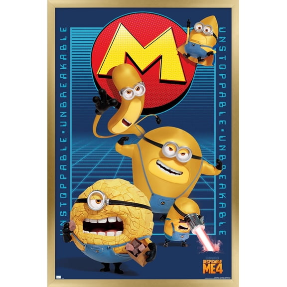 Illumination Despicable Me 4 - Unstoppable Wall Poster, 14.725" x 22.375" Framed
