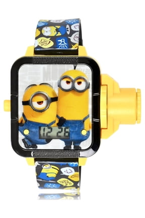 Despicable Me Minions Unisex Child Multicolor Case and Band LCD Projector Watch, DMF4059WM