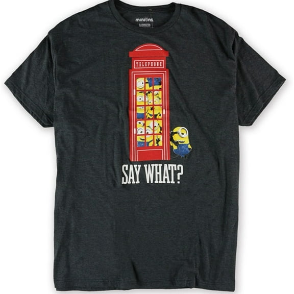 Illumination Entertainment Mens Say What? Graphic T-Shirt, Grey, Large