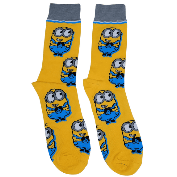 Illumination Minions Crew Socks Size Men's 6-12 One Pair