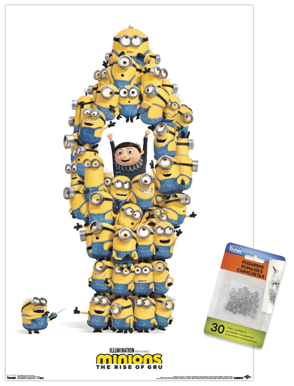 Illumination Minions: Rise Of Gru - Rocket Wall Poster with Push Pins, 14.725" x 22.375"