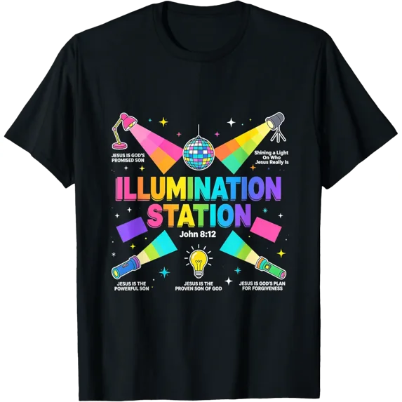 Illumination Station Vbs Shining Light Who Jesus Really T-Shirt