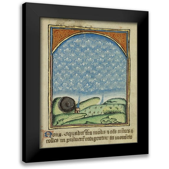 Illuminator, Unknown 12th Century English 20x24 Black Modern Framed Museum Art Print Titled - The Ninth Sign before the Day of Judgement