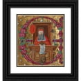 thumbnail image 1 of Illuminator, Unknown 15th Century Italian 20x22 Black Ornate Wood Framed with Double Matting Museum Art Print Titled - Initial E: Saint Jerome in His Study, 1 of 4
