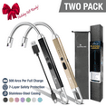 thumbnail image 1 of 2Pack Electric Lighter - USB Rechargeable Candle Lighters, Long Grill Lighter W/ Flexible Neck, Windproof Flameless Plasma Lighter, Arc Lighter for Camping, Cigarettes & Stove,Black/Gold, 1 of 12