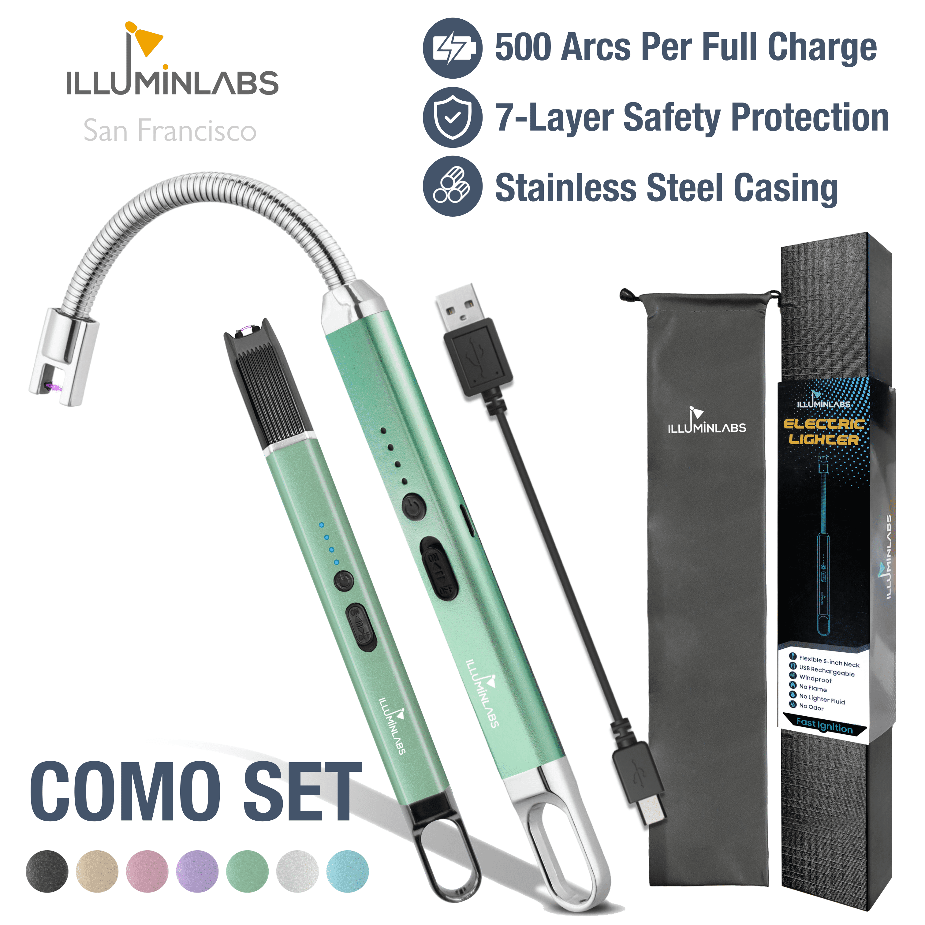 Illuminlabs 2Pack Electric Lighter USB Rechargeable Candle lighter, Windproof Flameless Plasma