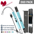 thumbnail image 1 of 2Pack Electric Lighter – USB Rechargeable Candle lighter, Windproof Flameless Plasma Arc Lighter for BBQ Grill, Camping, Stove, 7.5” Long Stick Lighter,Blue, 1 of 11