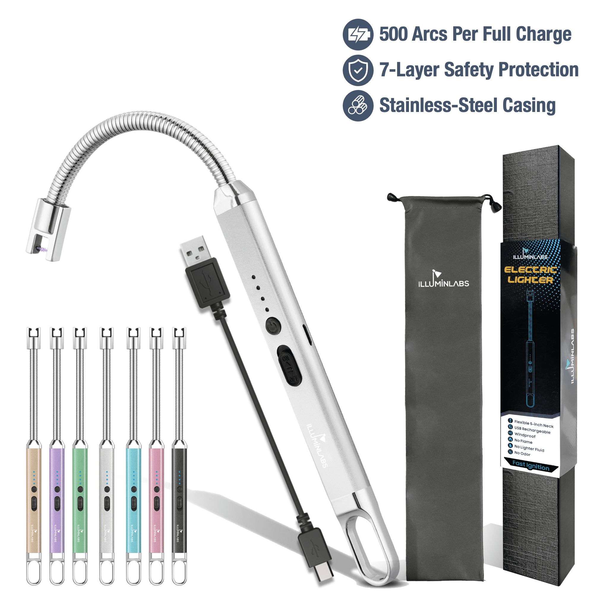 Illuminlabs USB Rechargeable Electric Lighter, Windproof