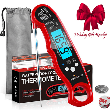Illuminlabs Meat Thermometer - Instant Read Digital Food Thermometer for Cooking, Candy, Oven, Grill and Deep Fry. Accurate and Wide-Range Kitchen Thermometer with Probe, Waterproof, Pre-Calibrated