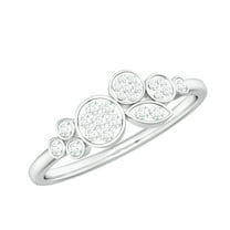 Rosec Jewels Illusion Diamond Engagement Ring in Gold, Cluster Ring for Women (0.25 CT, HI-SI Quality), 925 Sterling Silver, US 4.00