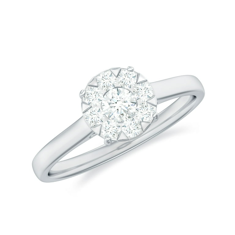 Illusion Diamond Promise Ring for Women 0.50 CT HI SI Quality