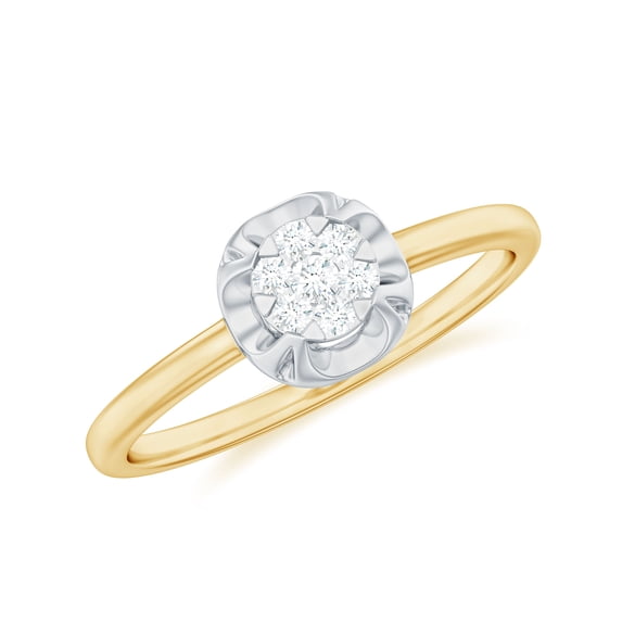 Illusion Diamond Promise Ring for Women - HI-SI Diamond, 14K Yellow Gold, US 11.50