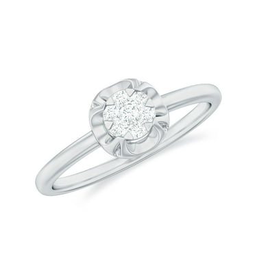 Rosec Jewels Illusion Diamond Promise Ring for Women - HI-SI Diamond, 925 Sterling Silver, US 4.00