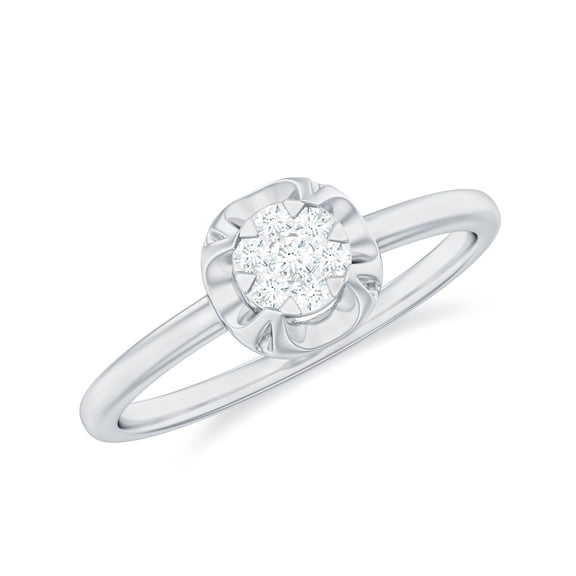 Illusion Diamond Promise Ring for Women - HI-SI Diamond, 925 Sterling Silver, US 4.00