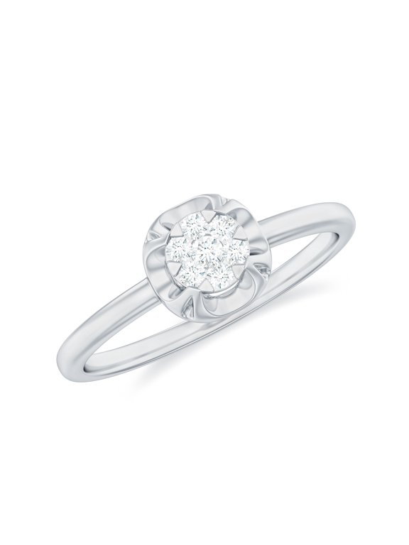 Illusion Diamond Promise Ring for Women - HI-SI Diamond, 925 Sterling Silver, US 4.00
