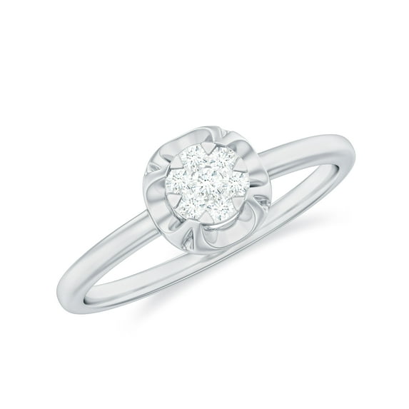 Illusion Diamond Promise Ring for Women - HI-SI Diamond, 925 Sterling Silver, US 7.00